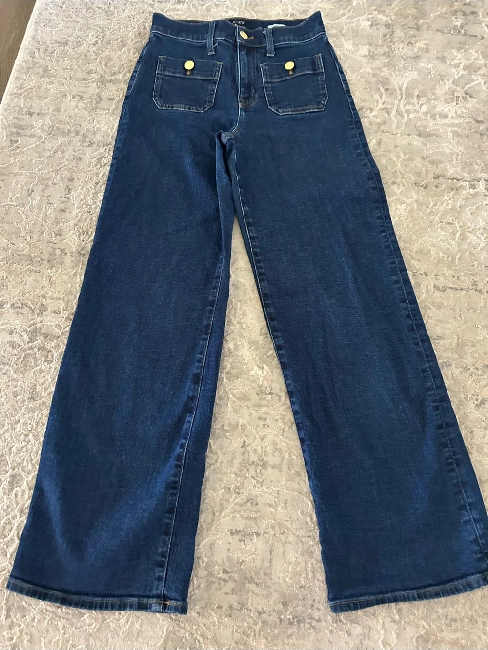 J. Crew NWOT Bootcut Jeans with Gold Tone Buttons Sz 25